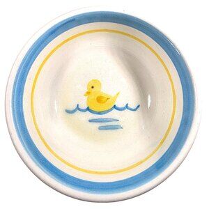 Ceramic Bowl Duck Royal Cumberland stripes yellow blue white child duckling